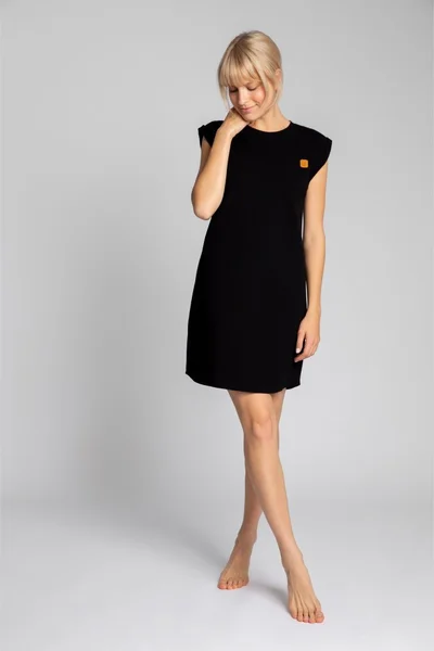 Černé dámské bavlněné šaty LaLupa rovný střih