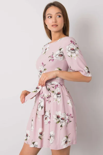 Světle fialové šaty s květinovým potiskem FPrice