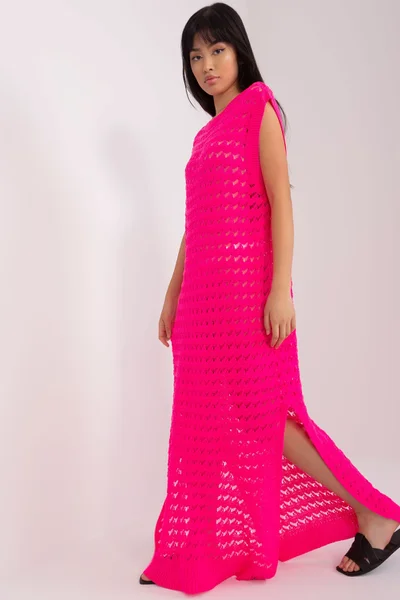 Neon růžová dámské průsvitné šaty ideální na plavky FPrice