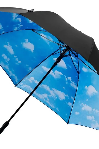 Černý větruvzdorný deštník Parasol