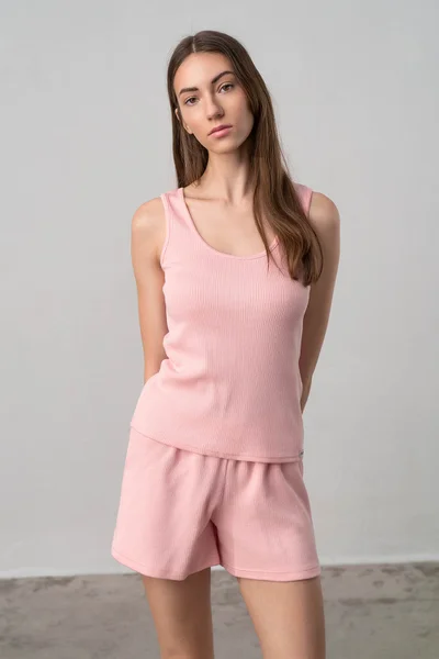 Vamp - Dvoudílné dámské pyžamo G644 - Vamp (v barvě pink powder)