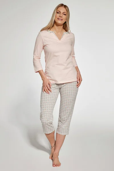 Tělové dámské pyžamo s bermudami Cornette
