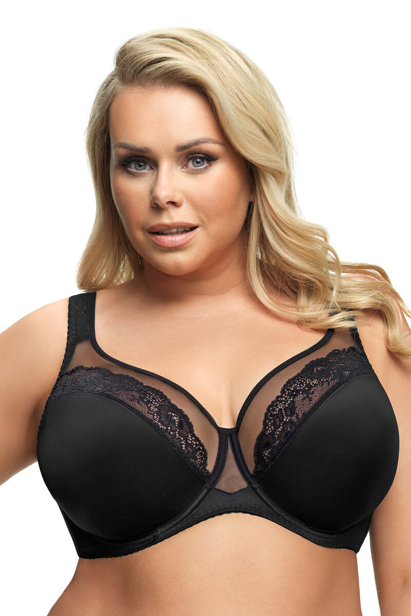 Plus size měkká dámská podprsenka Gorsenia, černá 70E i170_K441-BIG-CZA-E70