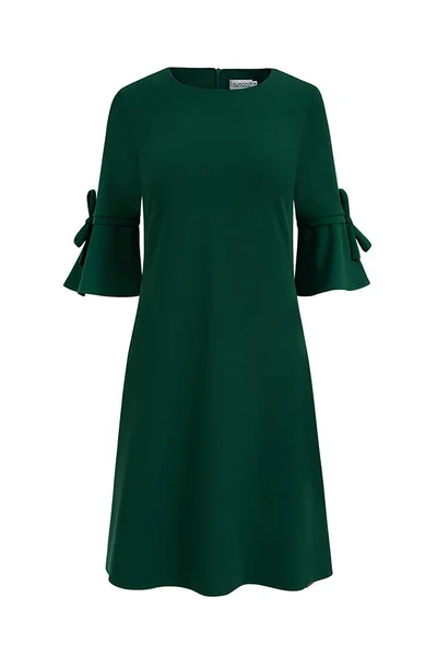 Lahvově zelené trapézové šaty Numoco 217-2