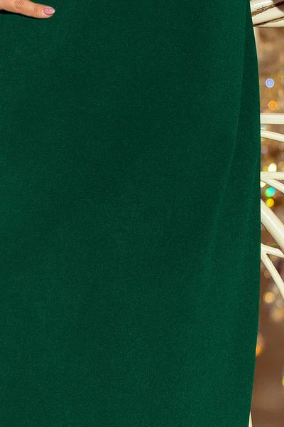 Lahvově zelené trapézové šaty Numoco 217-2