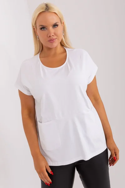 Bavlněné dámské bílé tričko s kapsami RELEVANCE