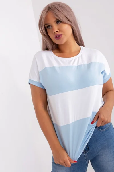 Modro-bílé dámské tričko s pruhy RELEVANCE