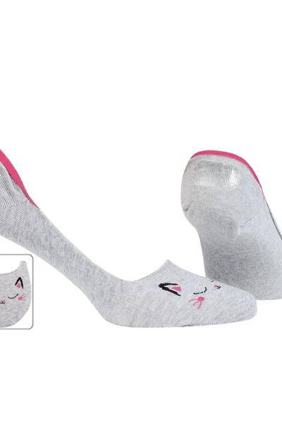 Dámské vzorované bavlněné ponožky se silikonem Wola
