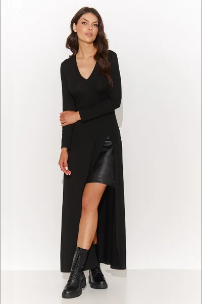 Dvouvrstvé dámské černé šaty Numinou