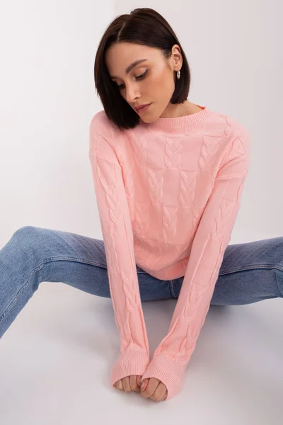 Světle růžový dámský pulovr FPrice
