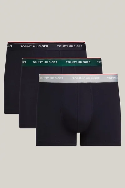 3ks tmavě modré pánské elastické boxerky Tommy Hilfiger