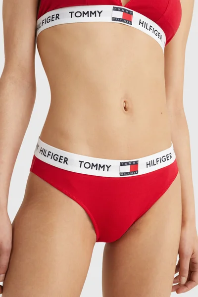 Červené dámské bavlněné kalhotky Tommy Hilfiger
