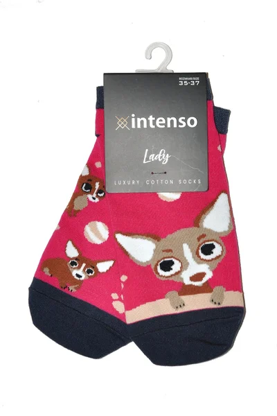 Nepárové dámské ponožky Intenso AM193 Luxury Lady fuchsie