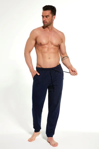 Černé pyžamové dlouhé kalhoty Cornette