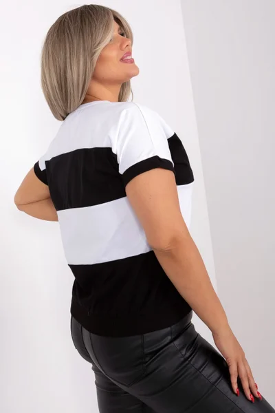 Černo-bílé dámské pruhované tričko RELEVANCE univerzální velikost