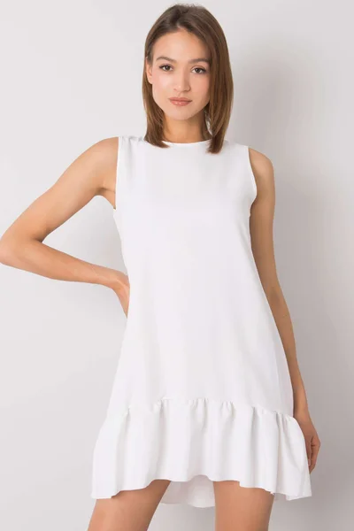 Bílé šaty s volánkem RUE PARIS