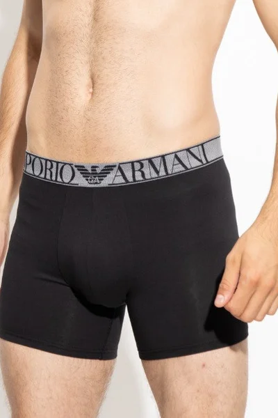 Pánské boxerky 2 pack Q532 KF231 HL59 šedáčerná - Emporio Armani