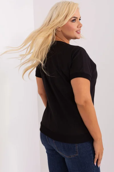 Černé dámské tričko s krátkým rukávem FPrice