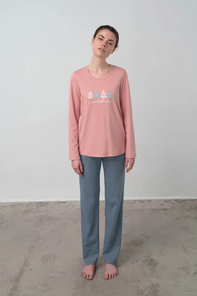Vamp - Pohodlné dámské pyžamo K773 - Vamp pink tan