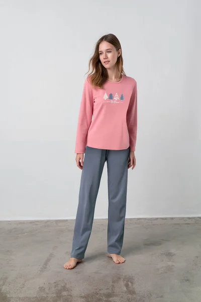 Vamp - Pohodlné dámské pyžamo K773 - Vamp pink tan