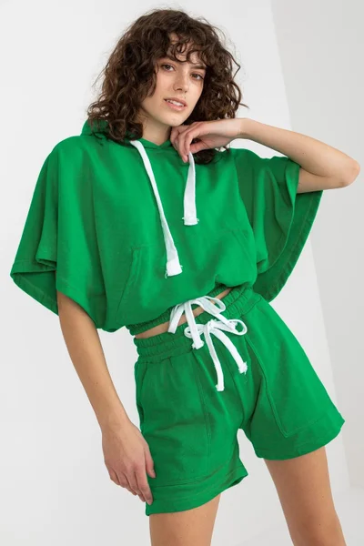 Dámský volnočasový bavlněný komplet ex moda zelený