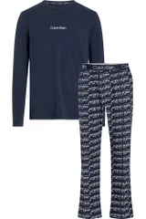 Tmavě modré pánské pyžamo s nápisy Calvin Klein