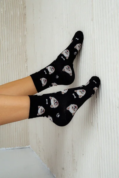 Dámské bavlněné ponožky s pejsky Milena