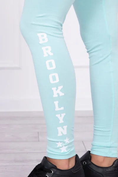 Dámské legíny Brooklyn Mint s nápisy – Kesi