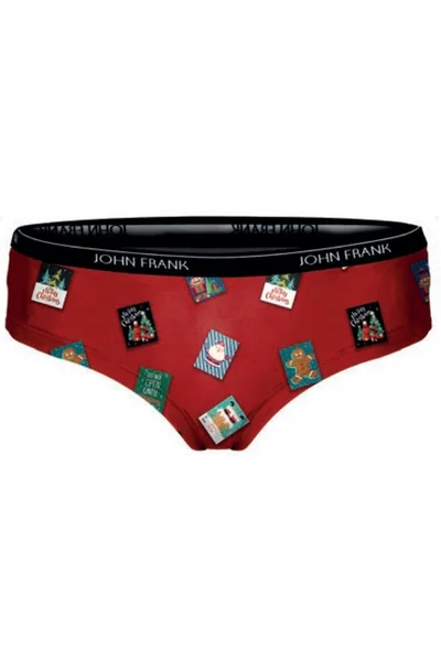 Červené bokové vánoční kalhotky John Frank WJFD-H25