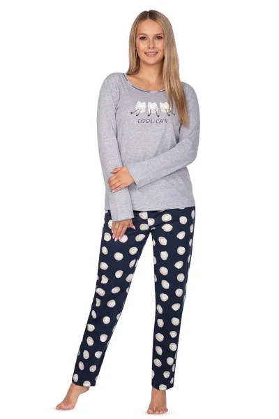 Vzorované bavlněné dámské pyžamo Regina plus size