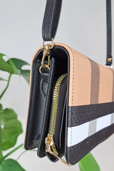 Stylová károvaná dámská crossbody kabelka Bruno Rossi