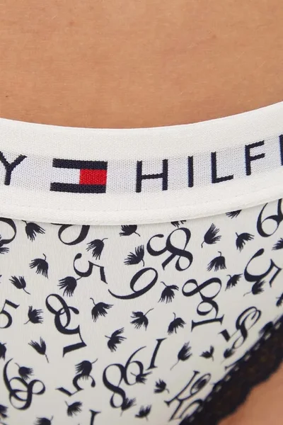 Bílé vzorované dámské string kalhotky Tommy Hilfiger