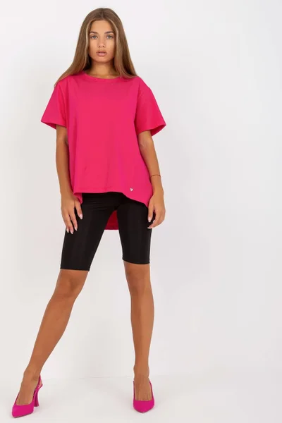 Tmavě růžové dámské bavlněné tričko BFG regular fit