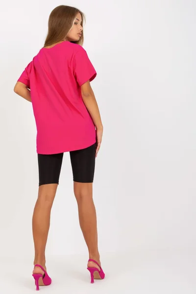 Tmavě růžové dámské bavlněné tričko BFG regular fit