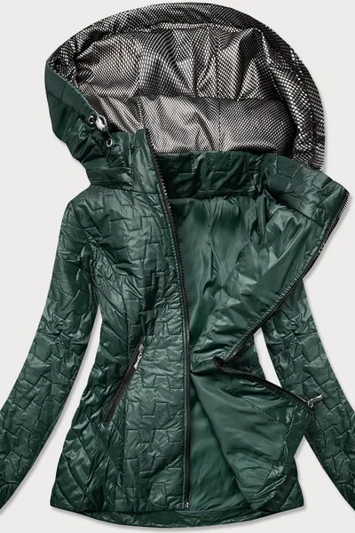 Dámská prošívaná bunda v lahvově zelené barvě S´West BR0121