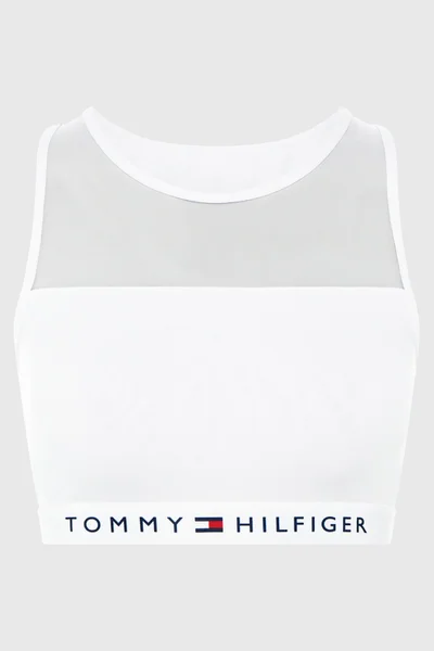 Bavlněná dámská bílá podprsenka zdobená síťovinou Tommy Hilfiger