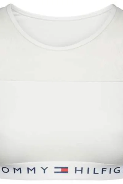 Bavlněná dámská bílá podprsenka zdobená síťovinou Tommy Hilfiger