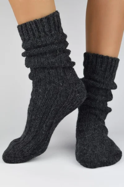 Vysoké hřejivé ponožky s vlnou alpaka Noviti