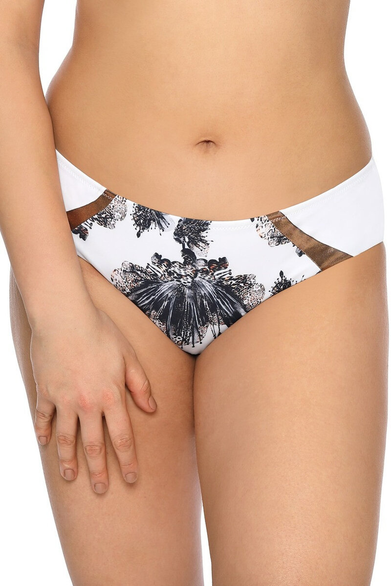 Dámské bikiny kalhotky bílo-černé se vzorem AVA SWIMWEAR, bílá S i170_147/5-WHITE S