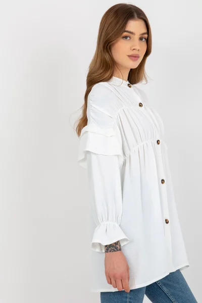Ležérní dámská bílá košile s knoflíky Och Bella