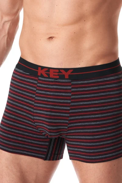 Pruhované pánské bavlněné boxerky Key