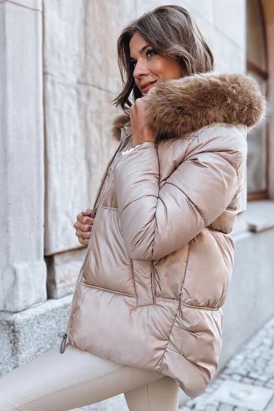 Dámská zimní prošívaná bunda SPARKLE camel Dstreet