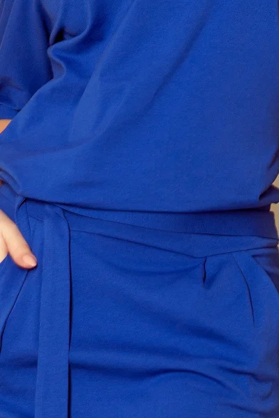 Královsky modré šaty se zavazováním v pase Numoco 249-1