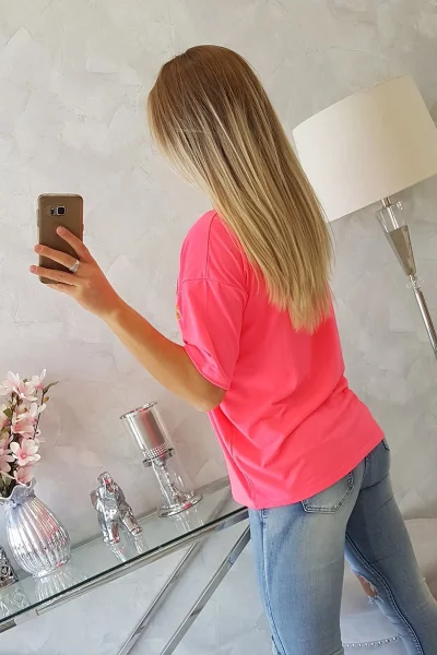 Dámská halenka s potiskem Magic pink neon Kesi