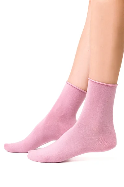 Dámské hladké růžové ponožky Steven
