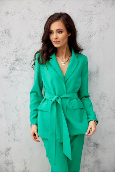 Nevšední zelené přepásané sako Roco Fashion