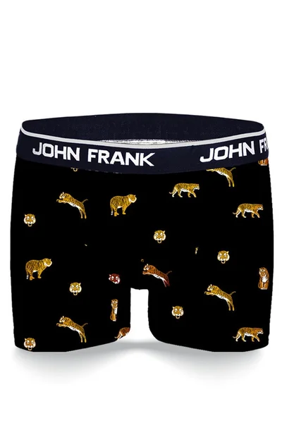 Černé bavlněné pánské boxerky s potiskem John Frank