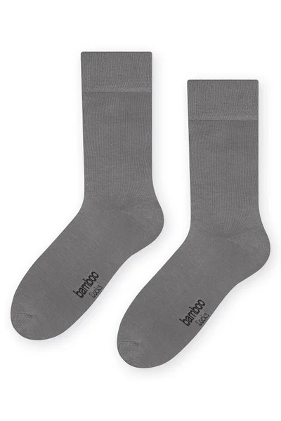 Vysoké pánské bambusové ponožky v šedé barvě Steven