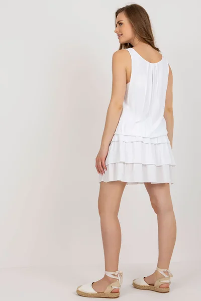 Letní bílé dámské šaty s volánkovou sukní Och Bella