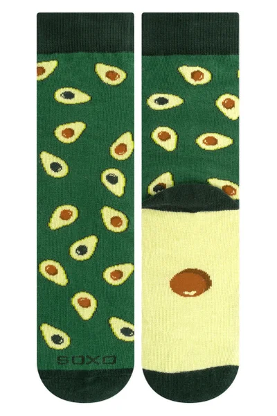 Vysoké dámské ponožky s avokádem Soxo dárkové balení